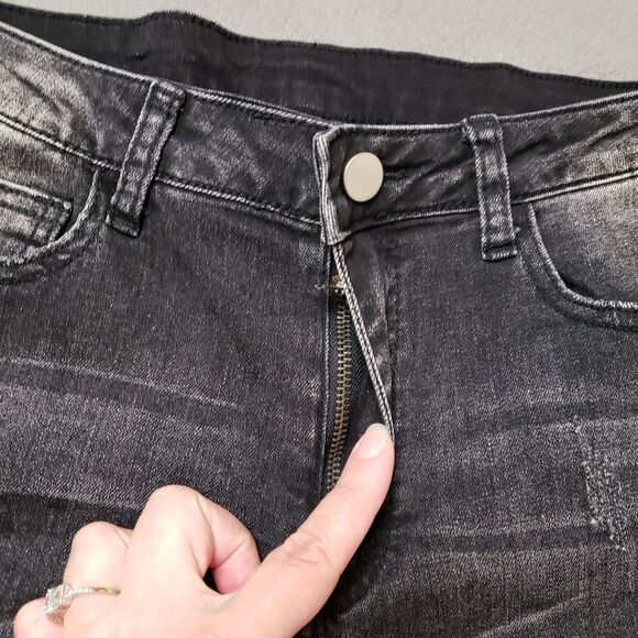 Shein black skinny high waist jeans Distressed - Picture 4 of 9